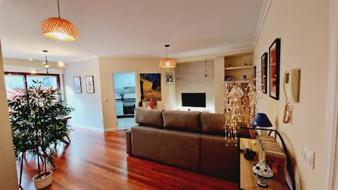 In the center, private garage and terrace