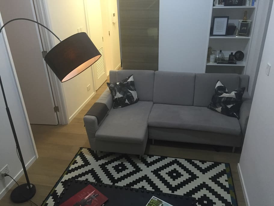 Living area with sofa bed for extra guest