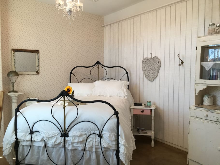 Double bed with very comfortable pillow top mattress