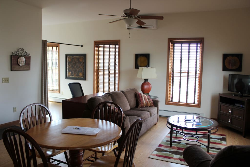 Living and dining room open floor plan