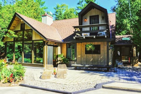 STUNNING Post & Beam Retreat: Short Walk to Beach!