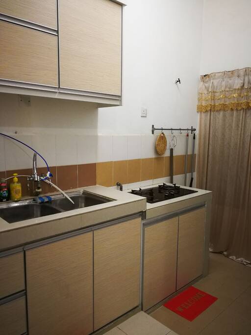 Kitchen
table top with 2 stove