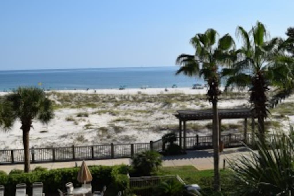 Beautiful & Unobstructed View of the Catalina Pool and the Gulf from the Balcony