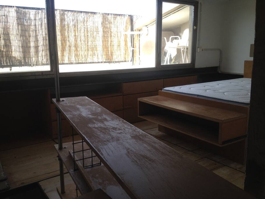 Habitación, terraza.