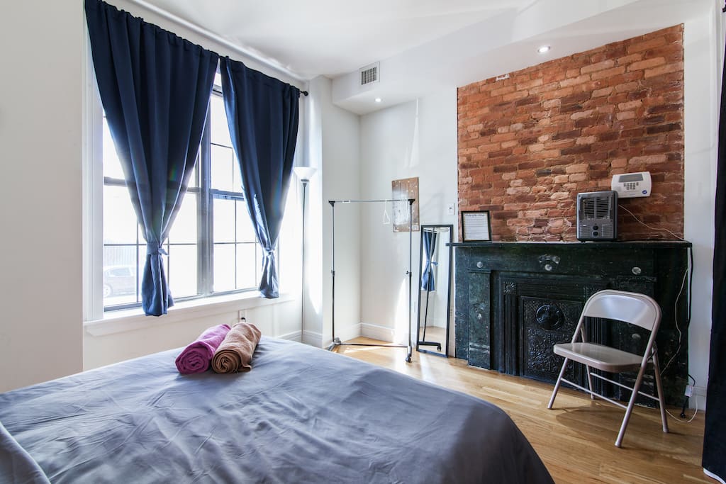 Lots of light and exposed brick