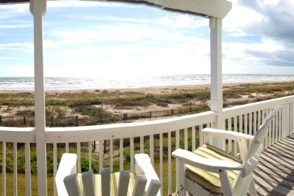 The balcony is perfect for relaxing and enjoying the ocean.