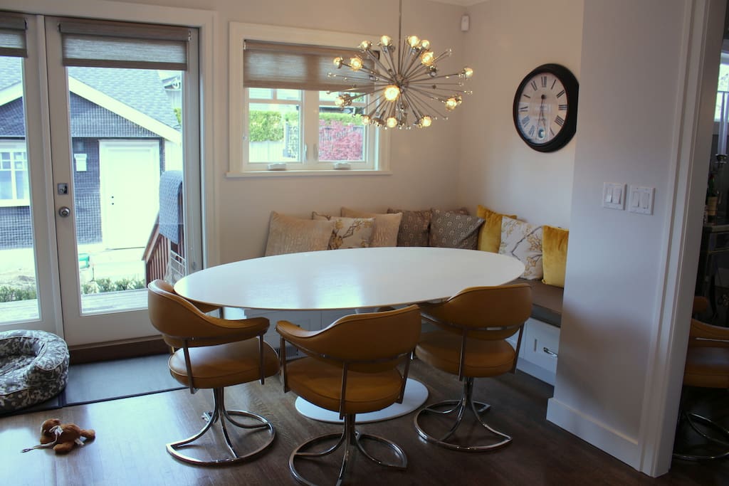 Kitchen table with bench and chairs