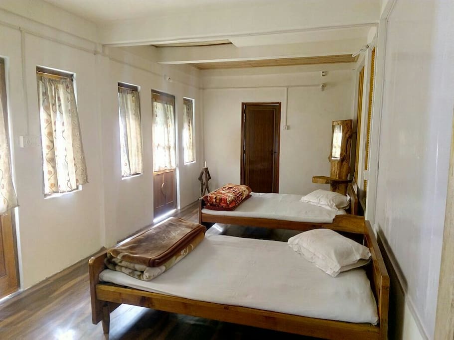 Our master bedroom with a beautiful view and loads of natural sunlight