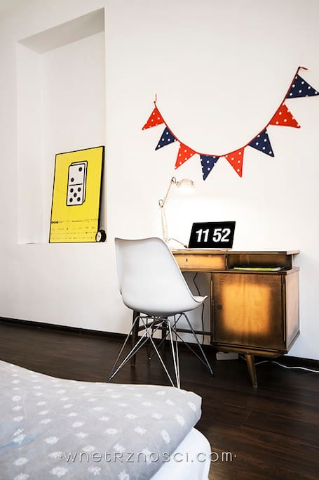 Work area in the bedroom