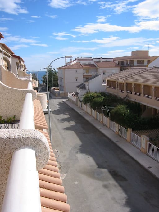 View to sea from balcony