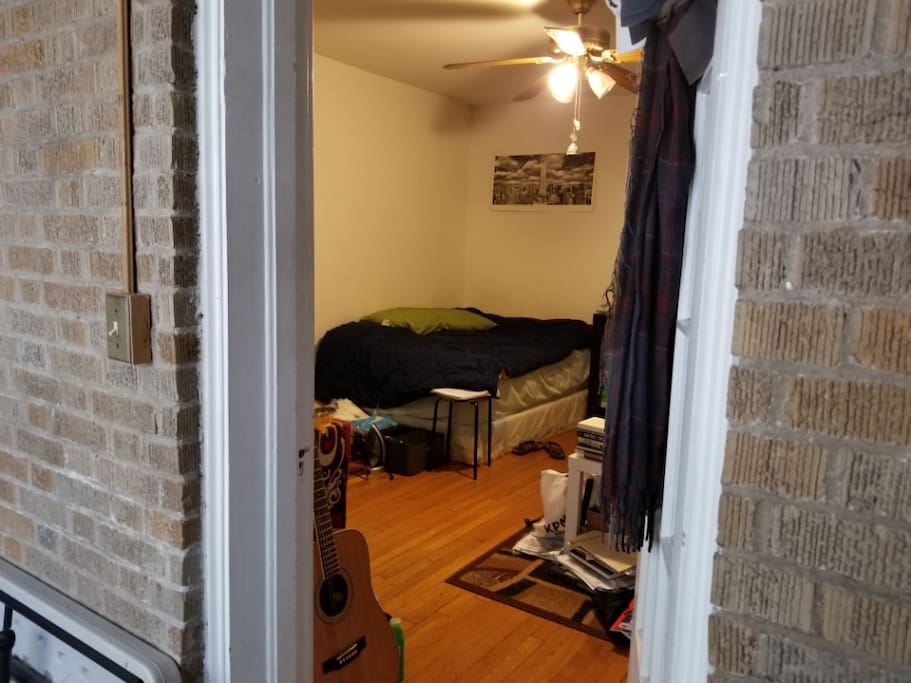 A peek into the room right from the storage space