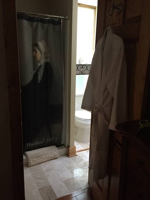 Bath Room with Art Shower Curtain