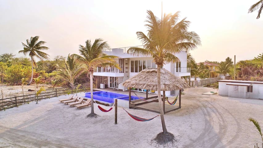 Modern Beachfront Home with Private Pool & Hot Tub
