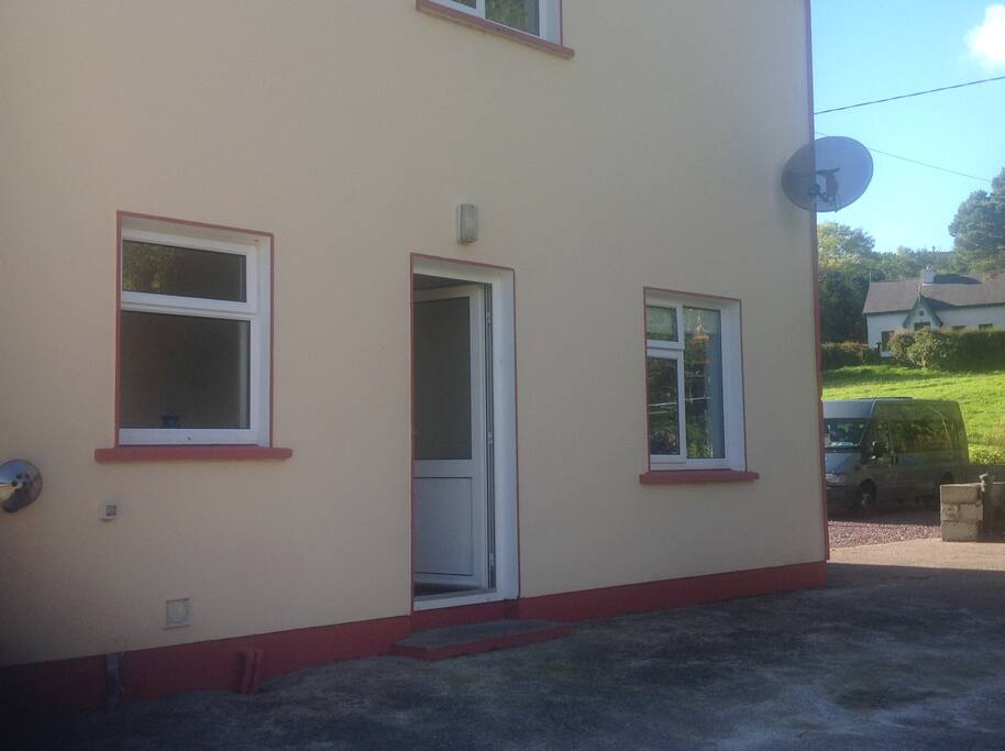 Private entrance and parking