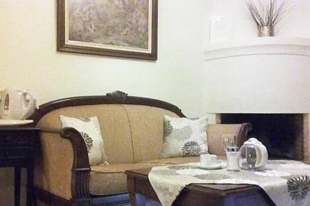 The Living Area with Open Fire.