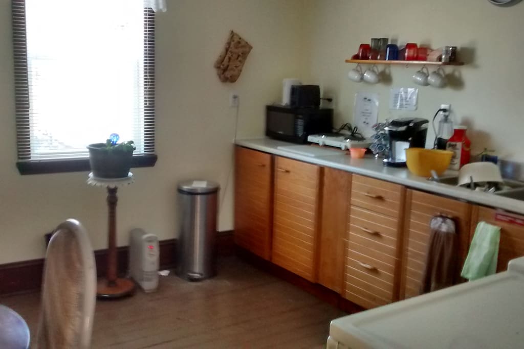 This is a kitchenette on the second floor for tenants only. Continental breakfast will be served here