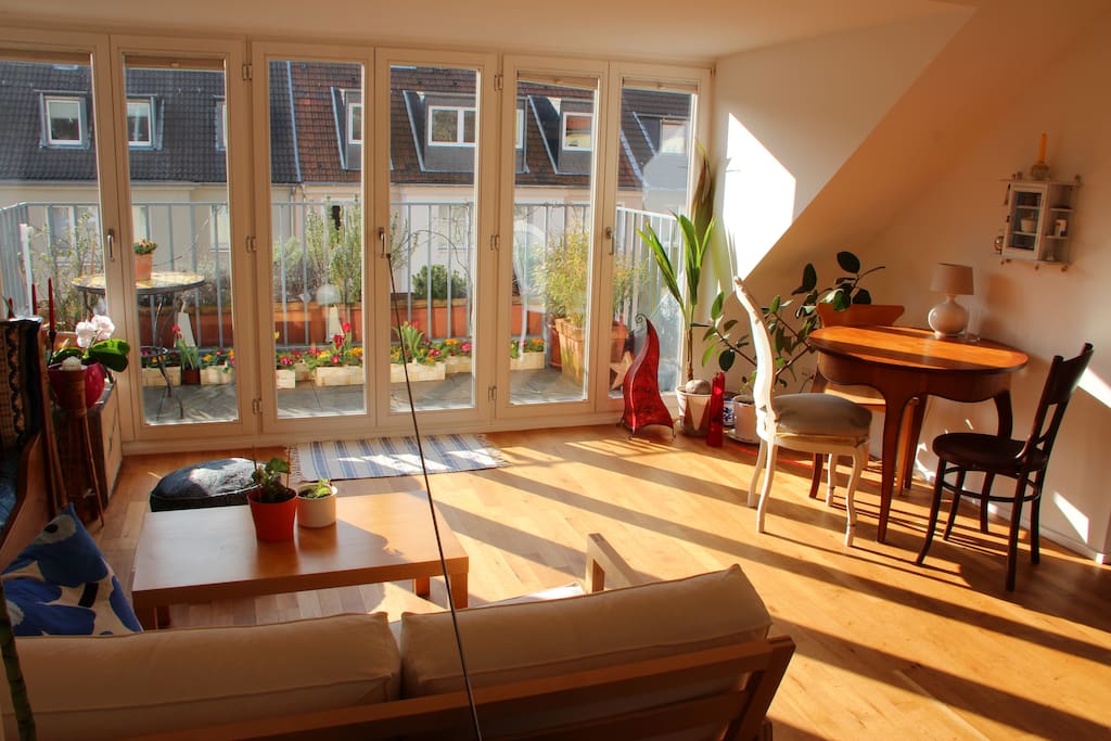Das gemütliche Wohnzimmer.