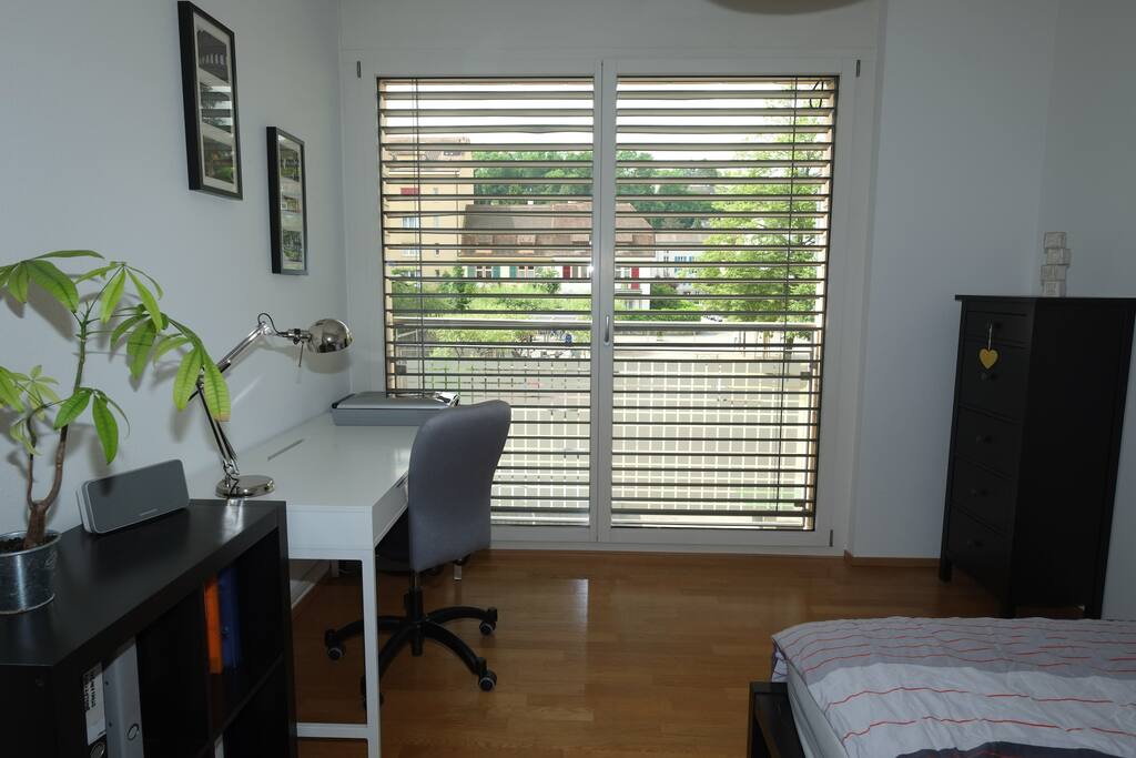 Your room with 1.40m bed and desk