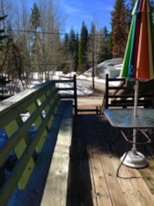 Upstairs deck.