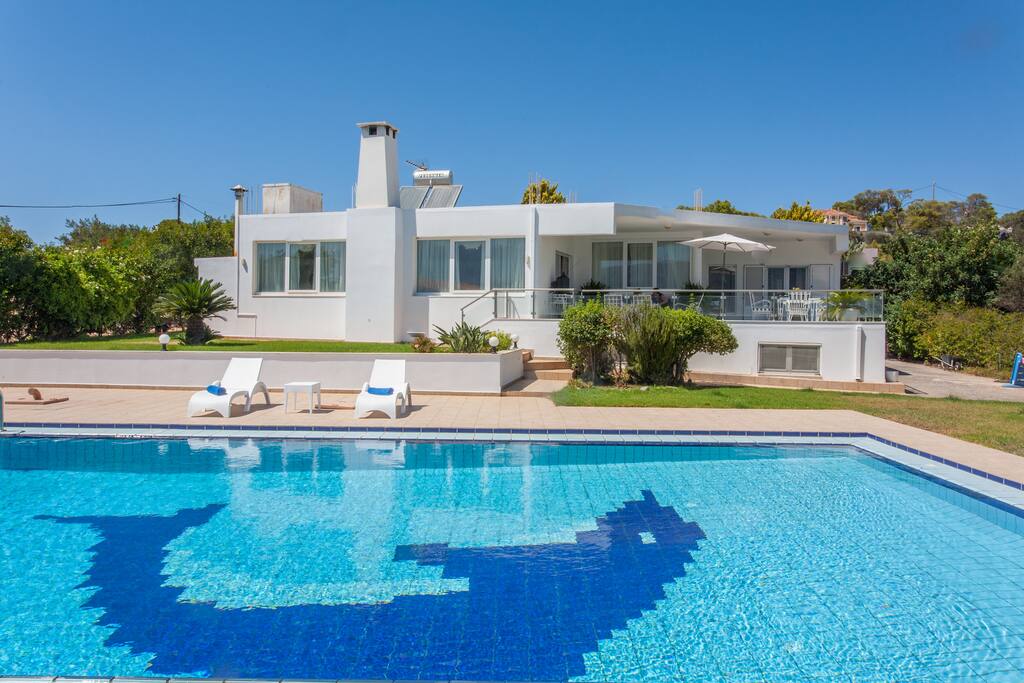 The Villa and the Swimming pool area