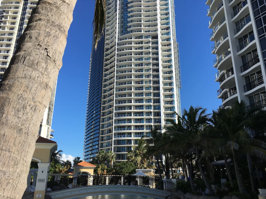 Your tower, you will be half way up on the right hand side.