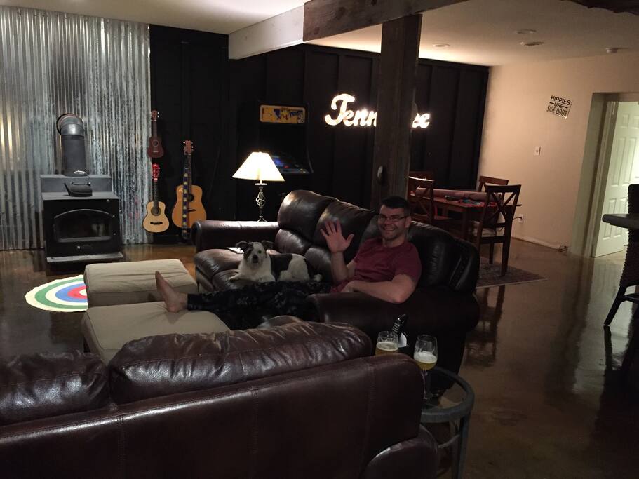 Me enjoying my couch. This place is super awesome and totally comfortable. I chill here a lot.