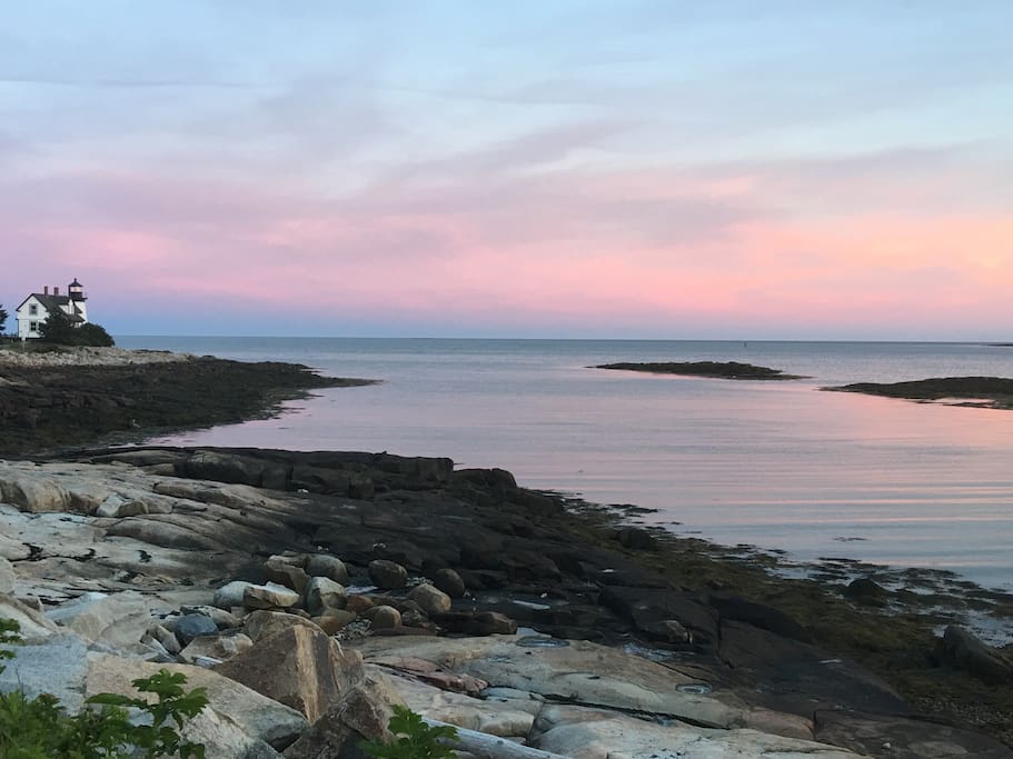 Beautiful sunsets at nearby Prospect Harbor Lighthouse