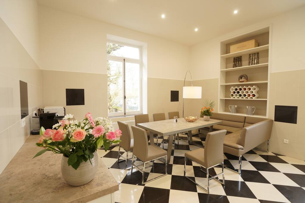 The Kitchen with seating for 12