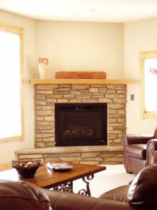 Living room with fireplace
