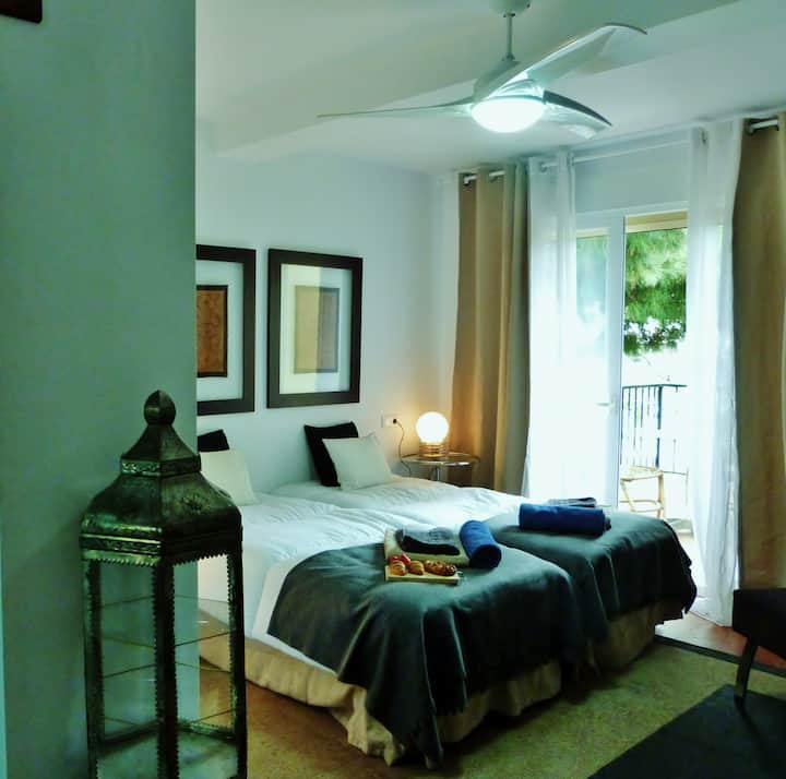 Zen spavaća soba s privatnom terasom