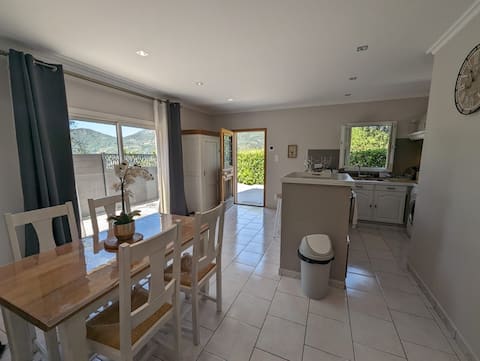 downstairs at Fabienne's villa