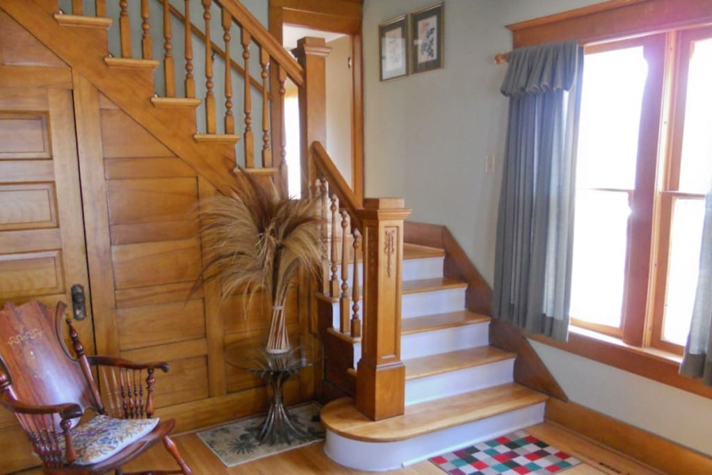 Foyer and double staircase