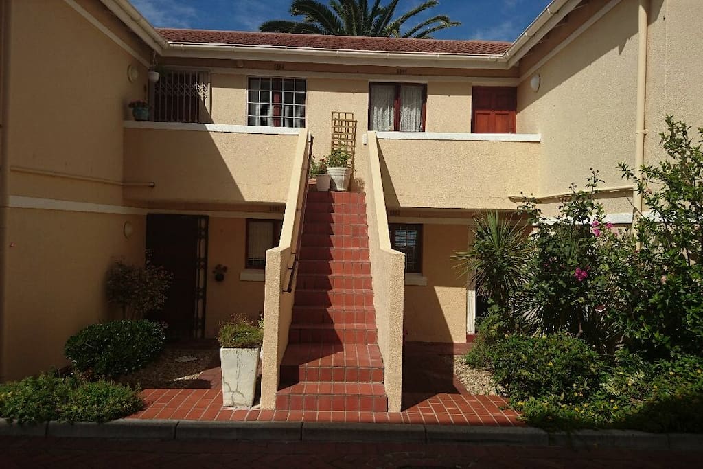 Front entrance to No 4, ground level on the right