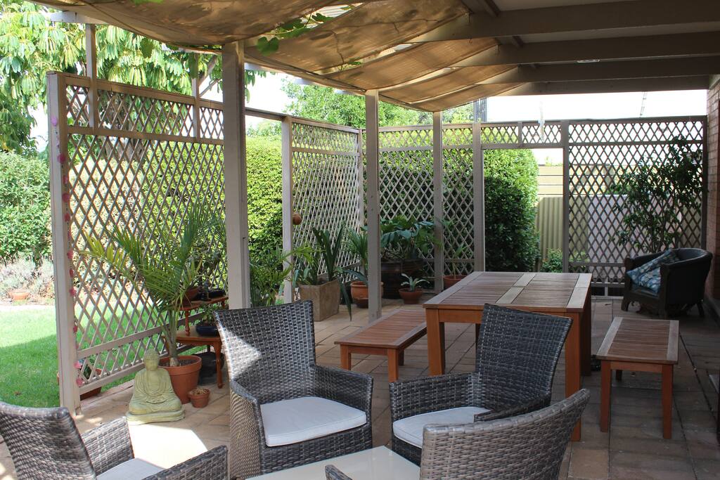 Outdoor dining.