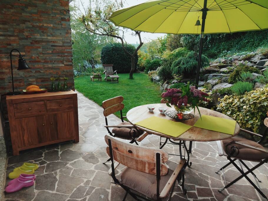 A private garden table for long summer evening talks.