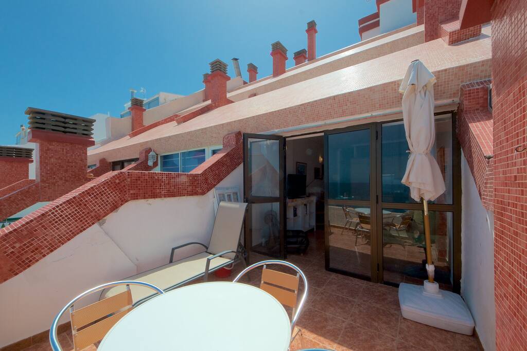view from sun terrace to the apartment