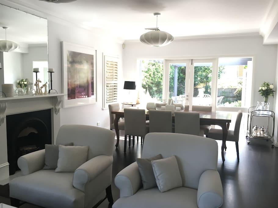 Lounge and dining room combined open onto entertaining deck
