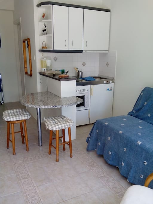 kitchen and sofa bed
