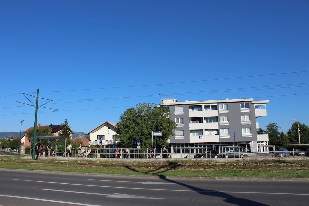 In the near of the building is also terminal of the city bus station, and right over the street is city train station.