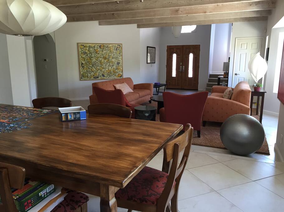 View from dining room to front door.