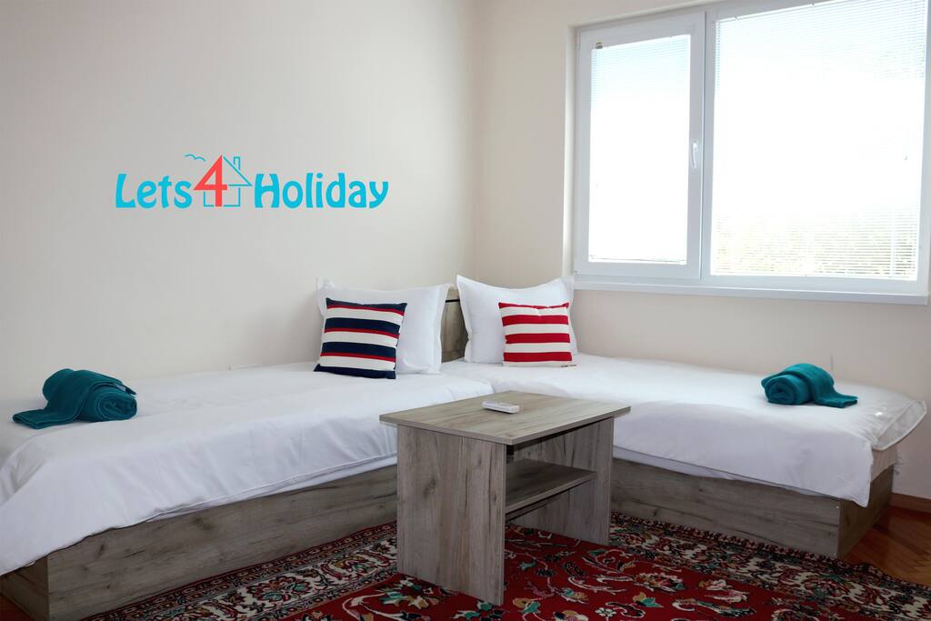 Bedroom with separate single beds