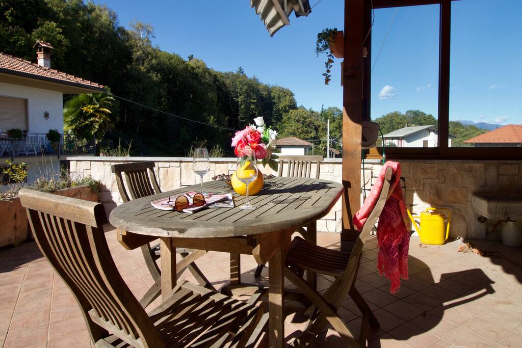 Beautiful terrace with dining set