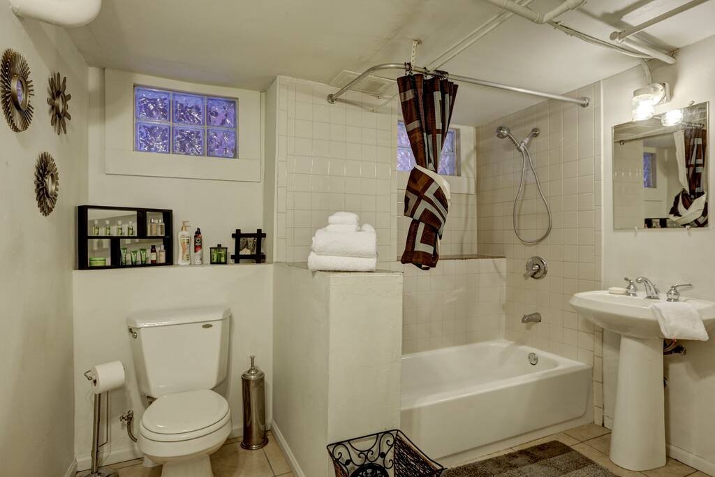 Spacious bathroom with fabulous tile work