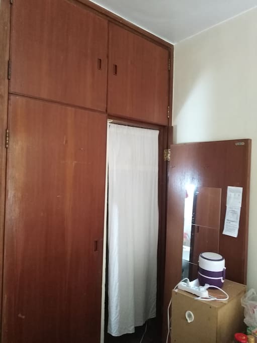 In room washbasin and wardrobe