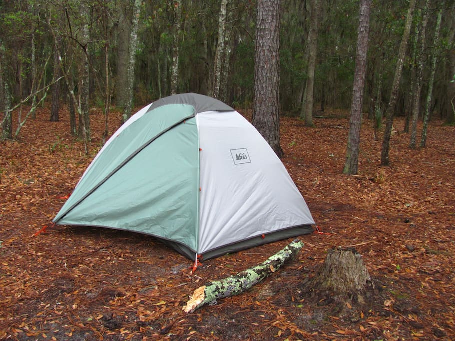 We selected this REI tent for its ease of setup and durability. There are only two poles, which allows the tent to be setup in under 10 minutes.