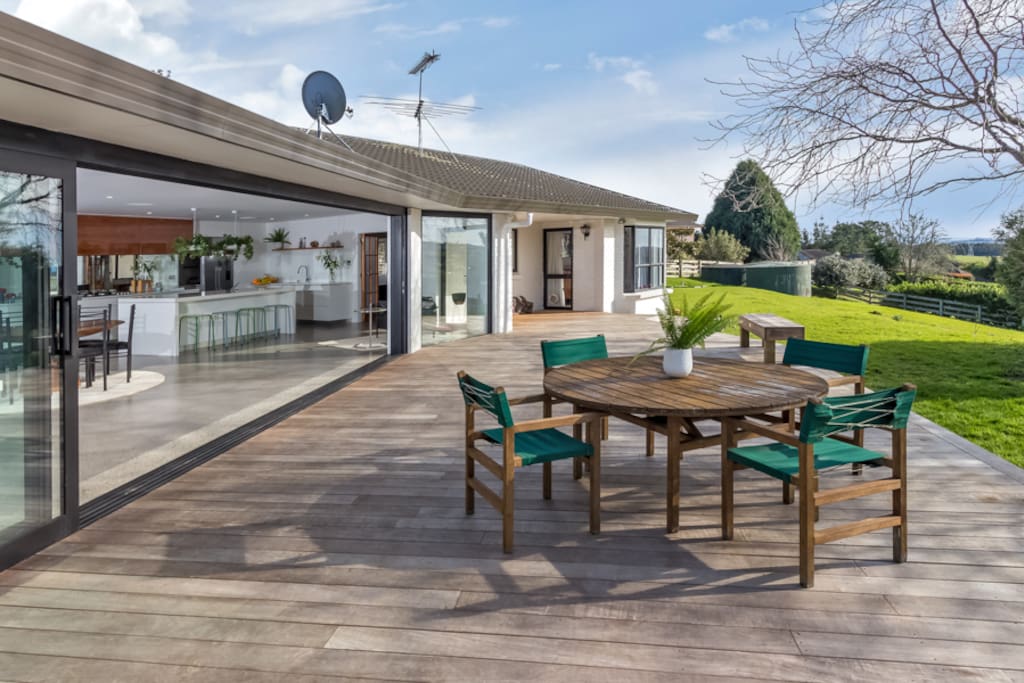 enjoy alfresco dining over the elevated rural views