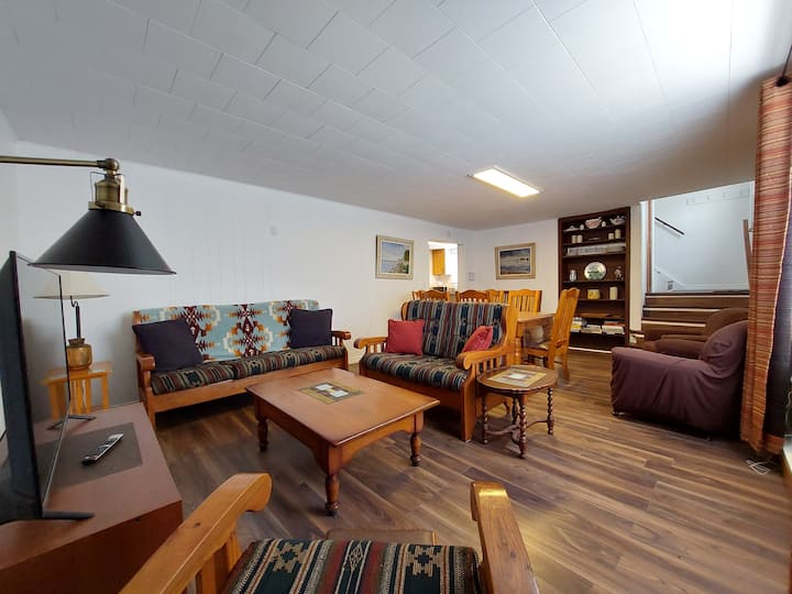 Veľká obývacia izba a jedáleň, viacúčelový priestor s centom miesta na sedenie pre všetkých. 