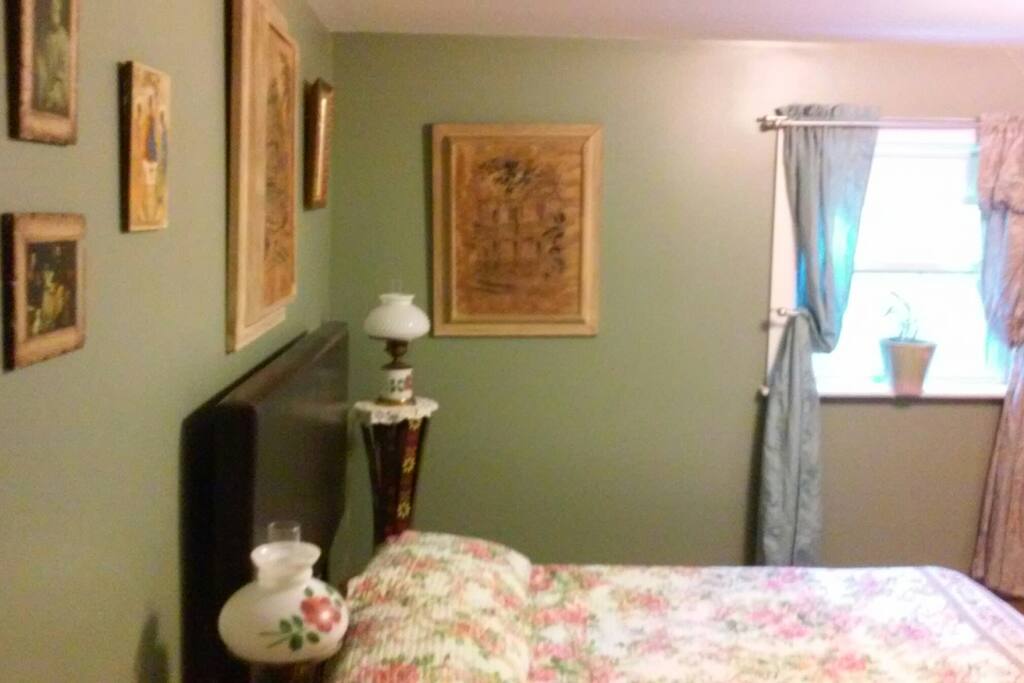 Green Room bed and window