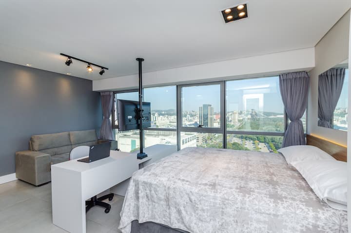 Mtazamo wa Belas Beach, Bustani ya baharini, Beira-rio, Bustani ya Burudani na Waterfront na Mto Guaíba.