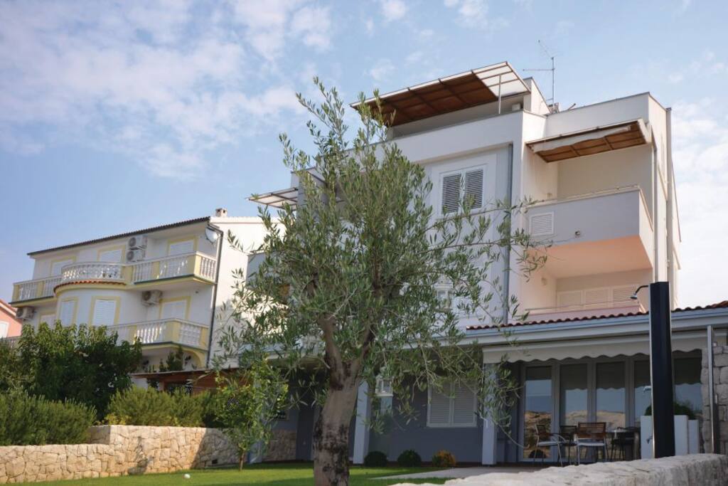 View on our apartments from the coast